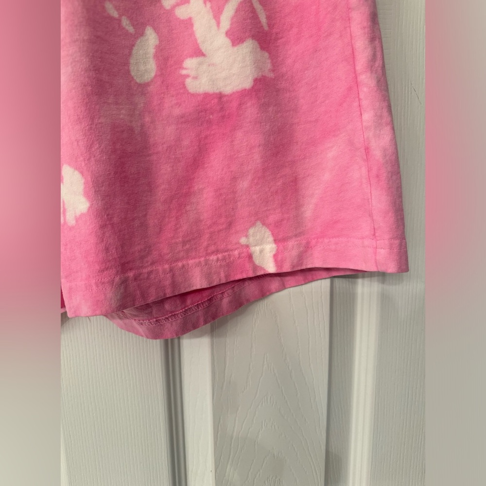 SPORTY & RICH Pink Tie Dye Cotton Jersey Shorts Size Medium - Picture 6 of 10